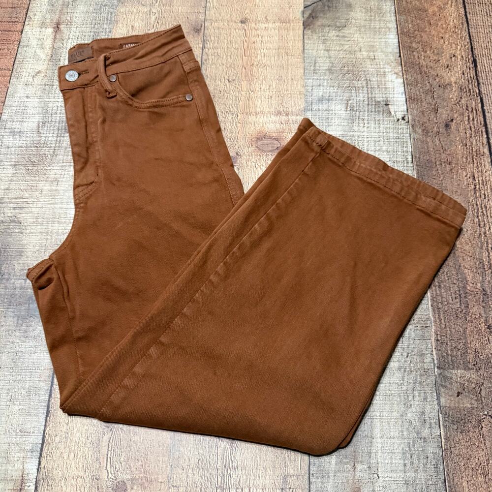 Judy Blue Women's Brown Denim High Rise Wide Leg Jeans Sz 1/25 Baggy 90s Stretch